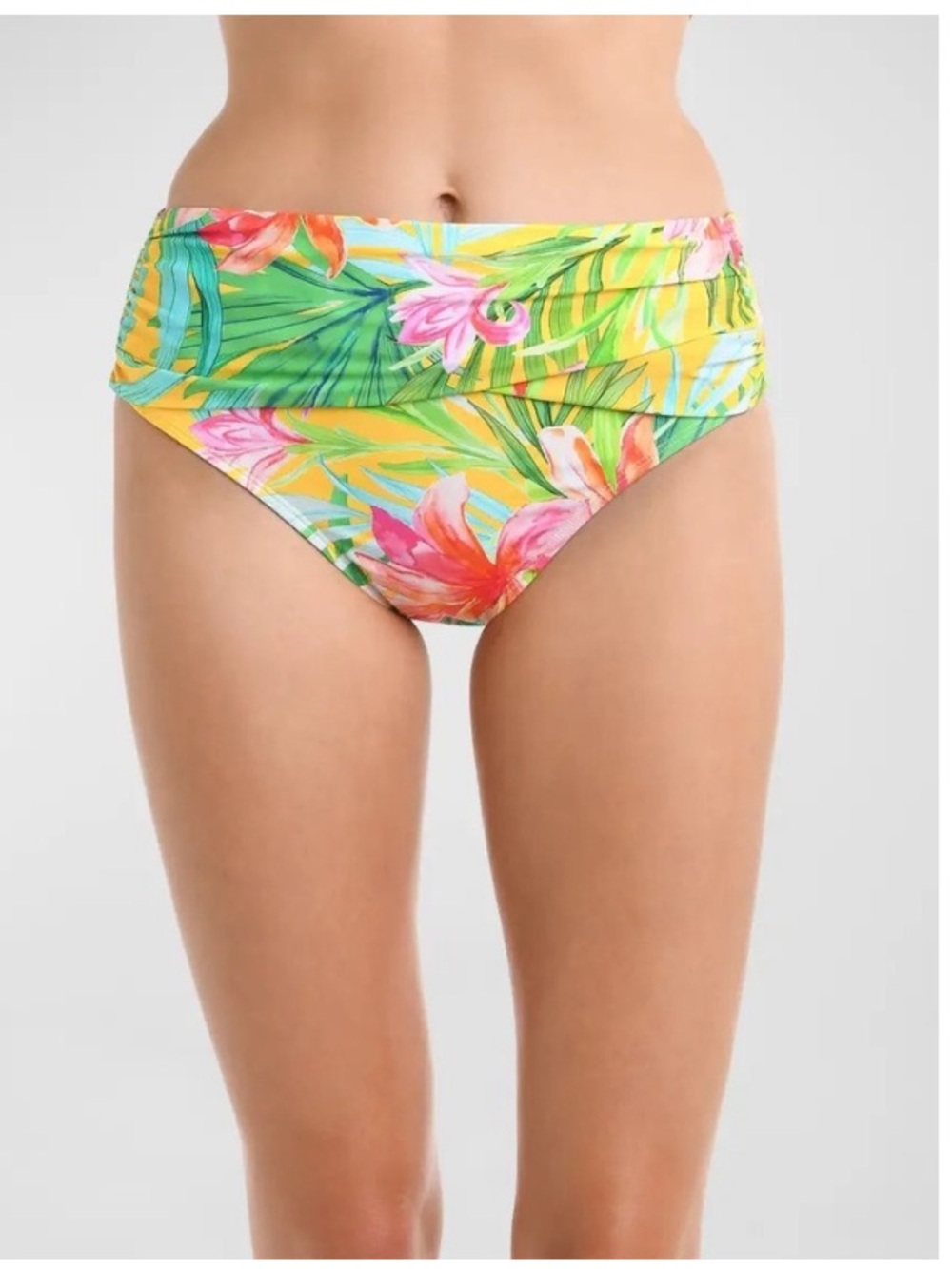 New La Blanca Calypso Blooms Overlap Bikini Bottoms Size 16